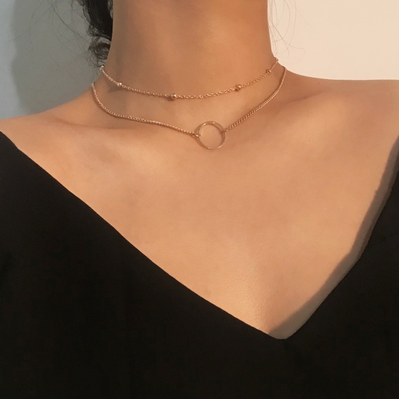 Urban Outfitters Jewelry - Boutique Minimalist Double Layers Choker Necklace